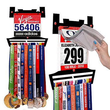 Running Medal & Race Bib Holder — V-Shape Display Bundle - Metallic Art